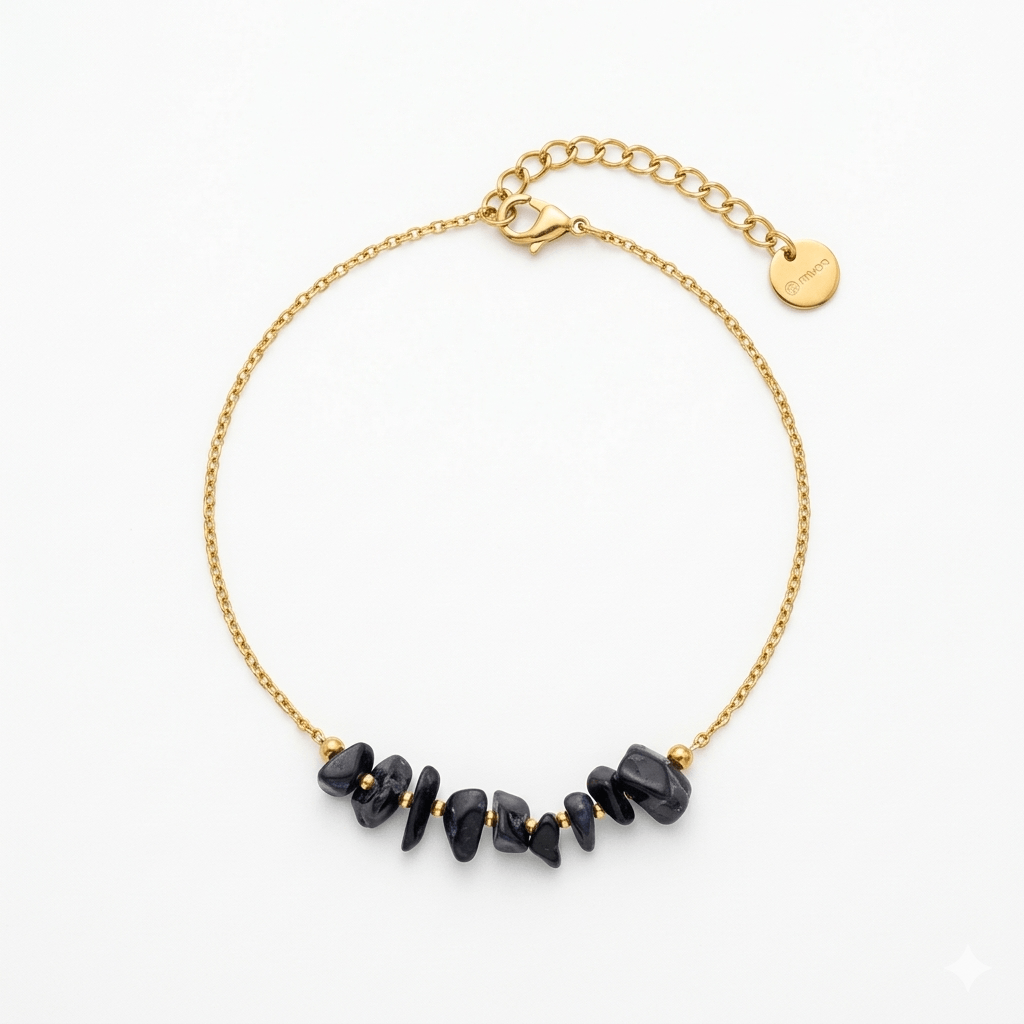 Black Stone Anklet