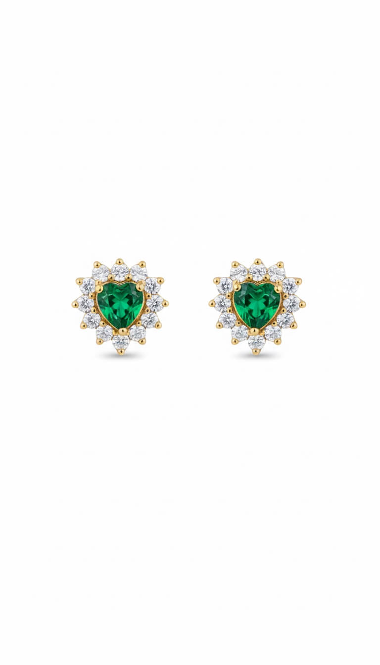 Green Heart | stainless earrings