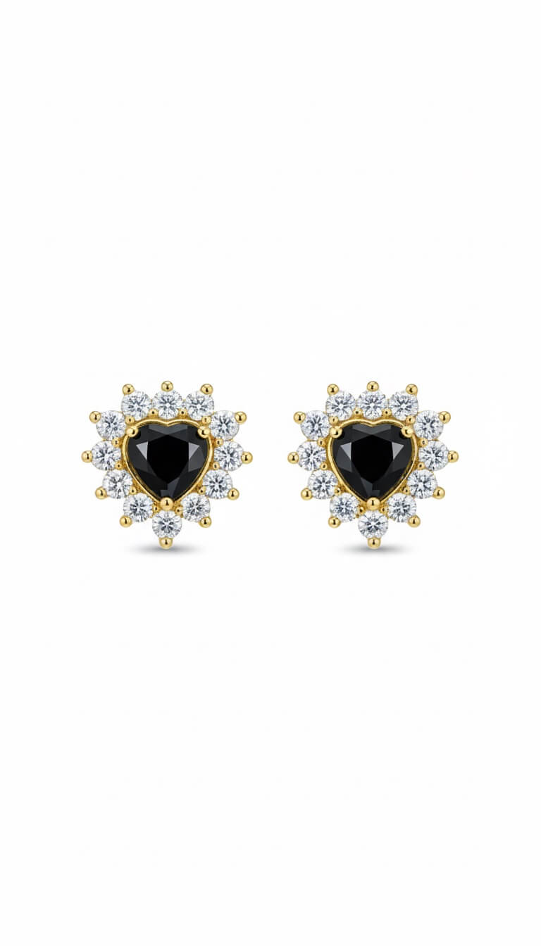 Black Heart | stainless earrings