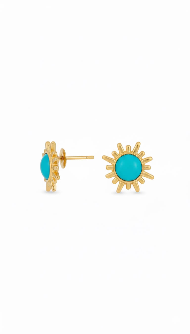Blue sun | stainless earrings