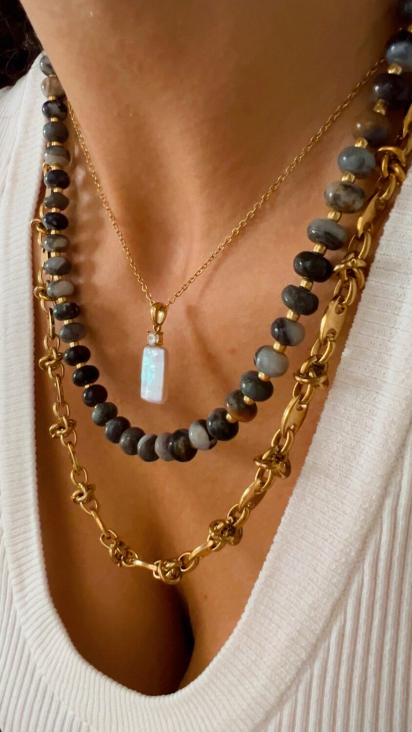 Monte Carlo Chameleon | stainless necklace